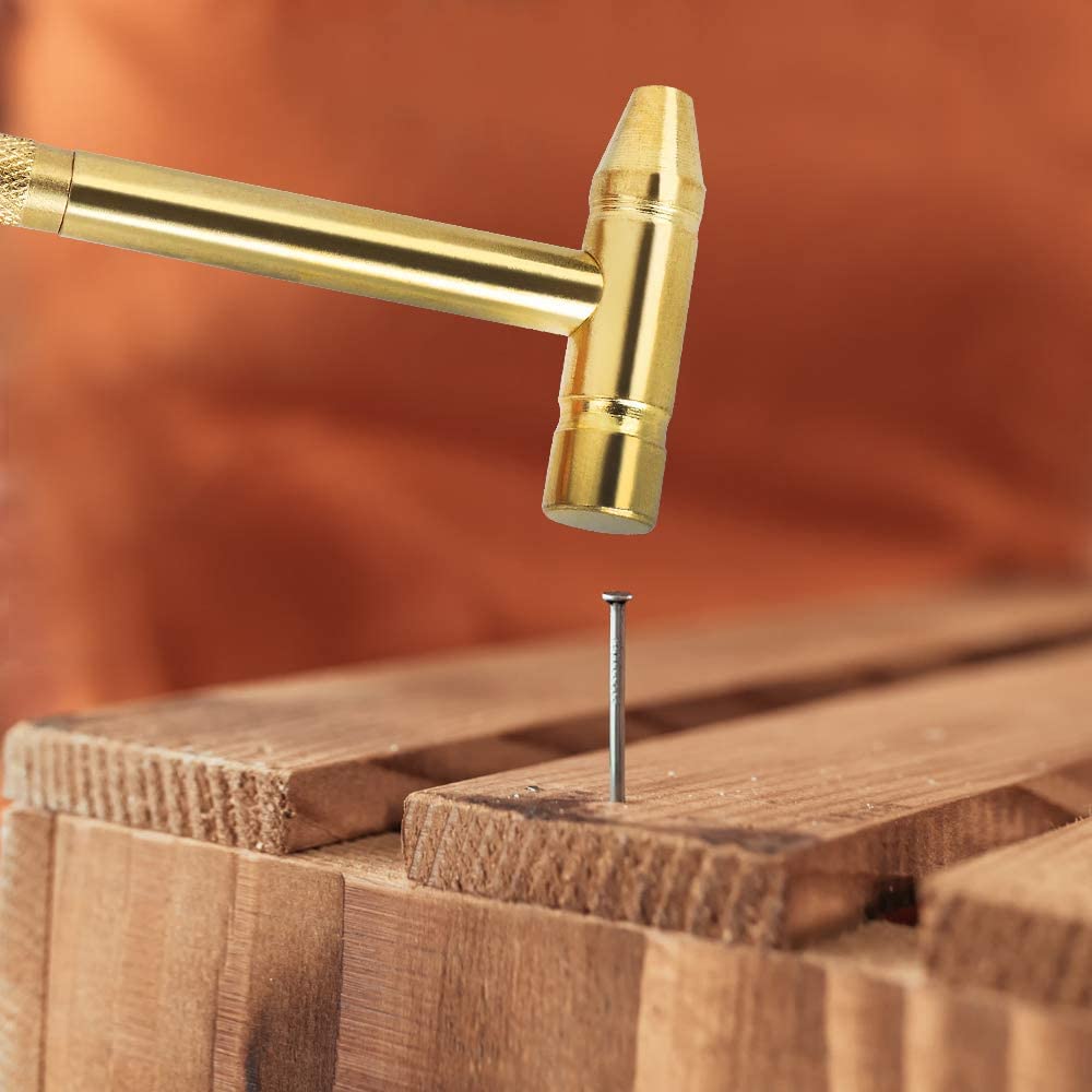 6 in 1 Mini Multifunction Hammer, Tiny Copper-Plated Hammer & Screwdriver, Multifunctional Hand Repairing Tools for Jewelry, Eating Walnuts 3
