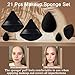 21 pcs Black Makeup Sponge Bulk:Makeup Sponges 21 Pcs for Liquid, Cream, and Powder, Multi-colored Pink make up sponges for foundation