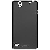 AMZER Pudding Soft Gel TPU Skin Case for Sony Xperia C4 - Retail Packaging - Black