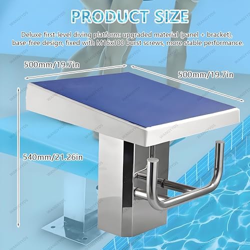 Heavy Duty Diving Platform for Pools, 550lbs Capacity, 15° Inclined Diving Board, Indoor/Outdoor Jumping Platform for Professal Training & s, Upgraded Design