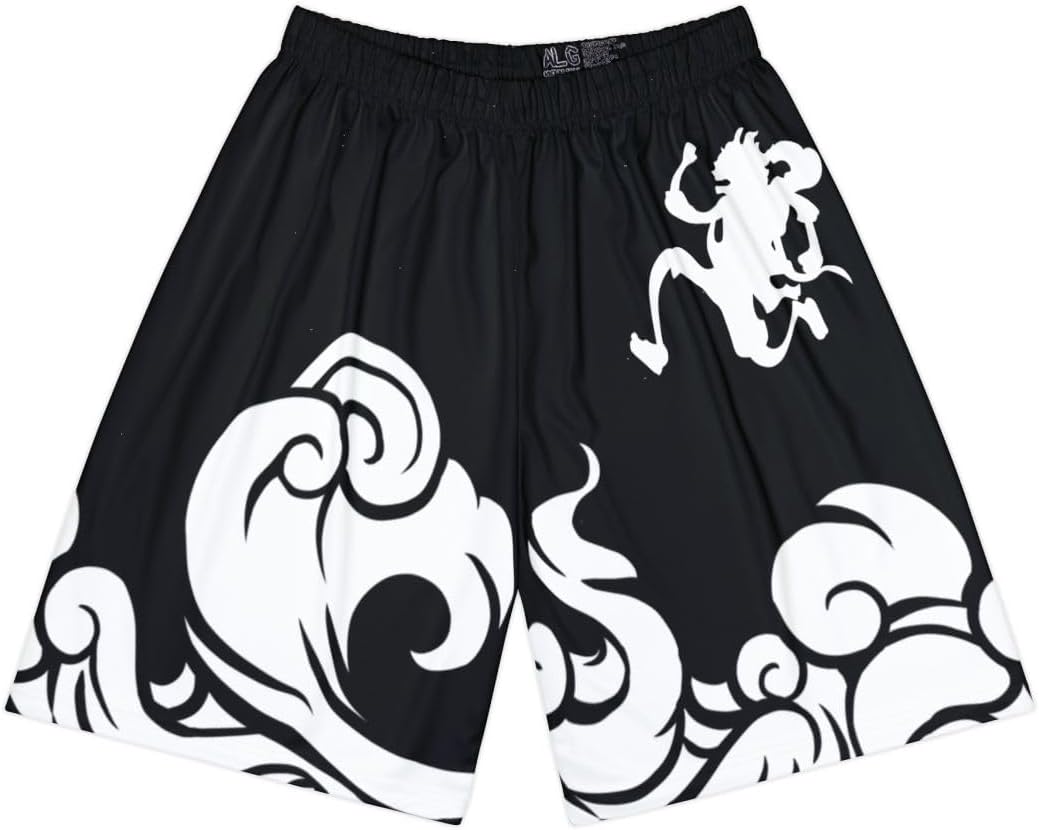 CROWN Anime Mesh Shorts - Breathable Workout Athletic Sport with Soft Pockets