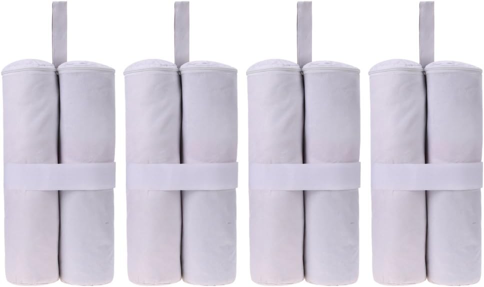 MOOCY Large Weight Bags for Party Weeding Pop up Canopy Outdoor Shelter, Heavy Duty Instant Leg Canopy, White Sand Bags, Set of 4