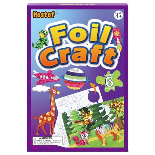 Mostof DIY Färben Aufkleber Kinder Bastelsets, Glitzer Transferfolie Handwerk Kits, Geschenke für Jungen Mädchen Alter 4-9