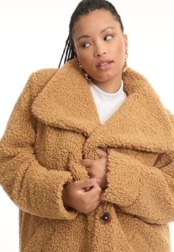 Women's Plus Size Maxi Teddy Fleece Coat4