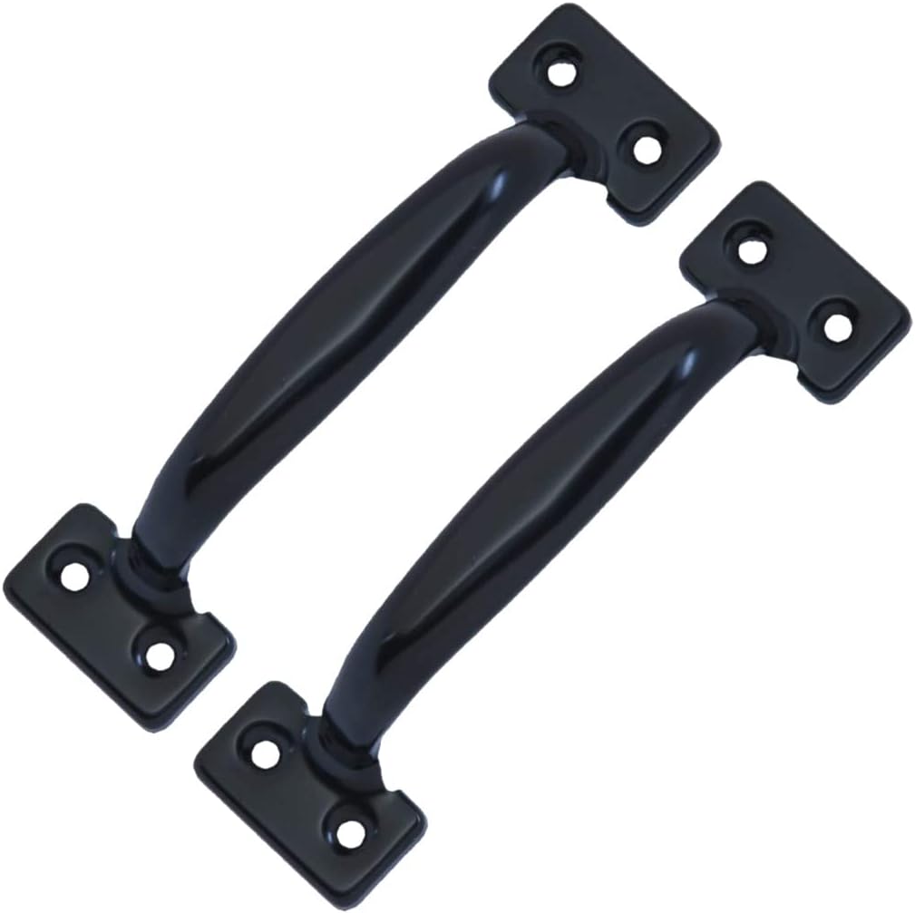 - QCAA Door Pull, 6-1/2", Steel, Black Coated, 2 Pack, Made in Taiwan