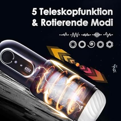 Masturbador Masculino Eléctrica, Juguetes Eróticos Para Pareja Sexuales con 5 Rotaciones Telescópicas y 5 Modos de Succión, Juguetes Sexuales CVT Masturbádores Masculino Real con Soporte de Ventosa