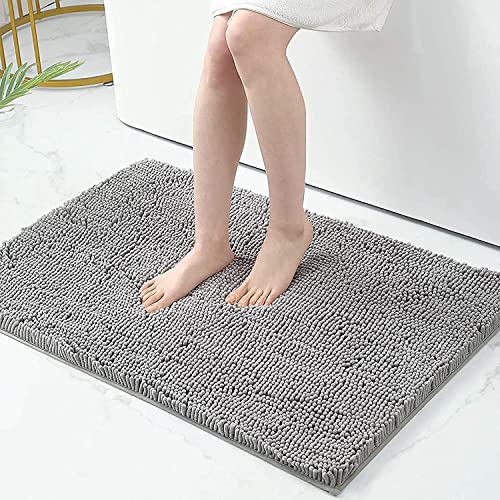 Homaxy rutschfeste Badematte Chenille Badezimmerteppich Mikrofaser Badteppich Saugfähige Hochflor...