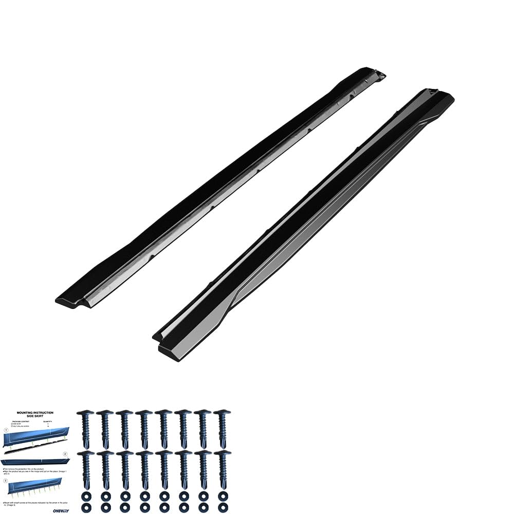 Set minigonne laterali Oneway compatibili con Audi Q8 S-Line e SQ8 MK1 2018-2023 - Nero lucido