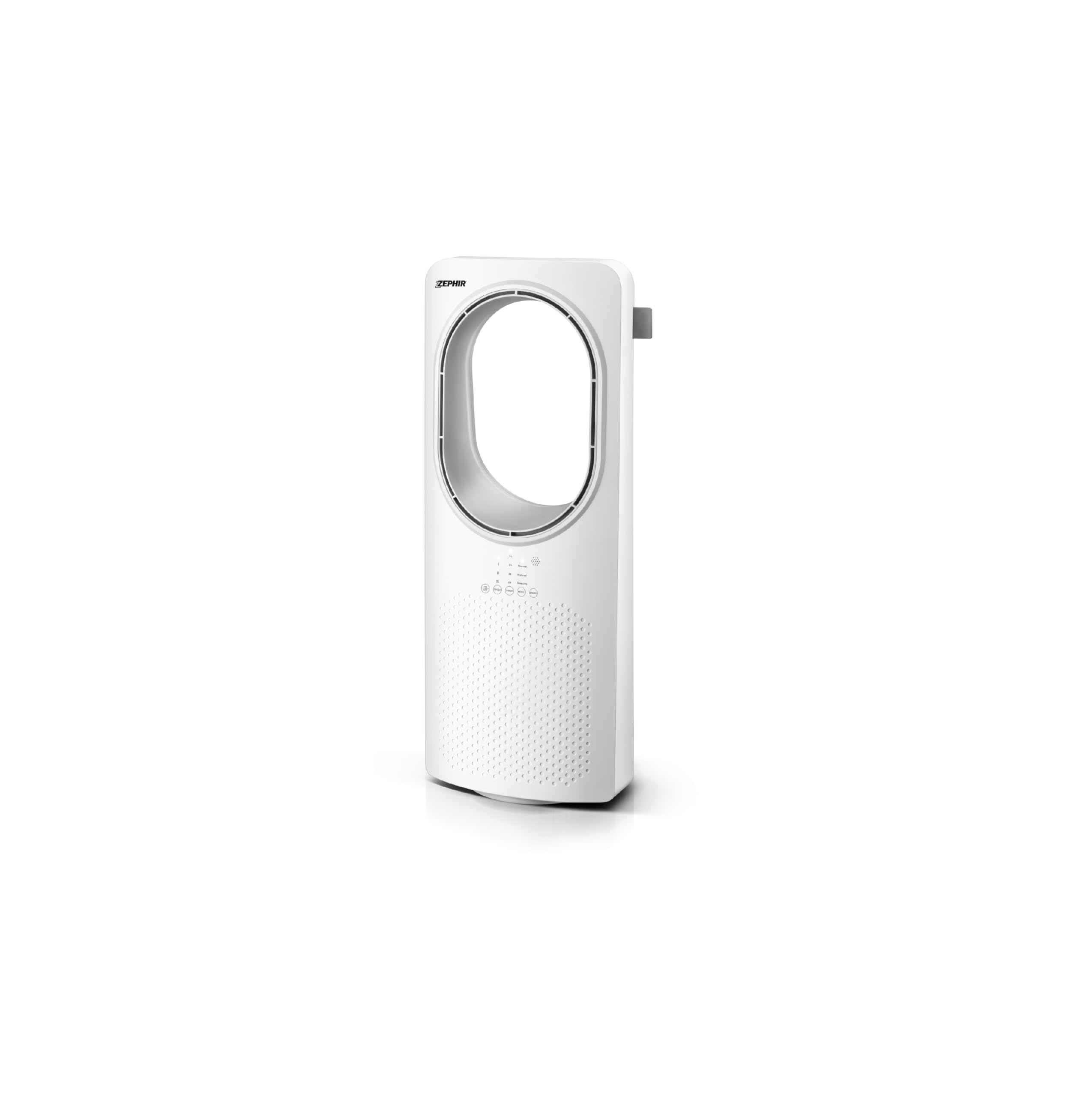 Zephir, Ventilalatore a Torre Senza Pale, 3 Velocità, 3 Modalità di Fusso d'aria, Ventilatore Oscillante, Display LED, Comando Touch, Timer 15 ore, Telecomando, Potenza 50 W