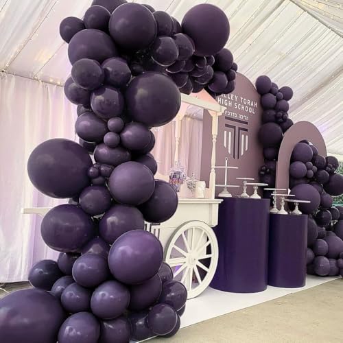Image of Dark Purple Balloons Double Stuffed Purple Balloon Garland Pastel Lavender Balloons Different Sizes Latex Plum Balloon Arch Kit For Birthday Baby Shower Bachelorette Hotel Transylvania Encanto Party
