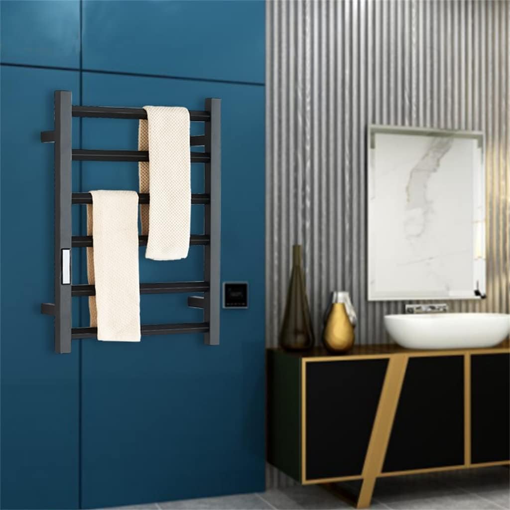 Bathroom Equipment Electric Towel Rack Stainless Steel Temperature Time Control Smart Home Towel Warmer (Color : As Shown, Size : One Size) (As Shown One Size) image 2