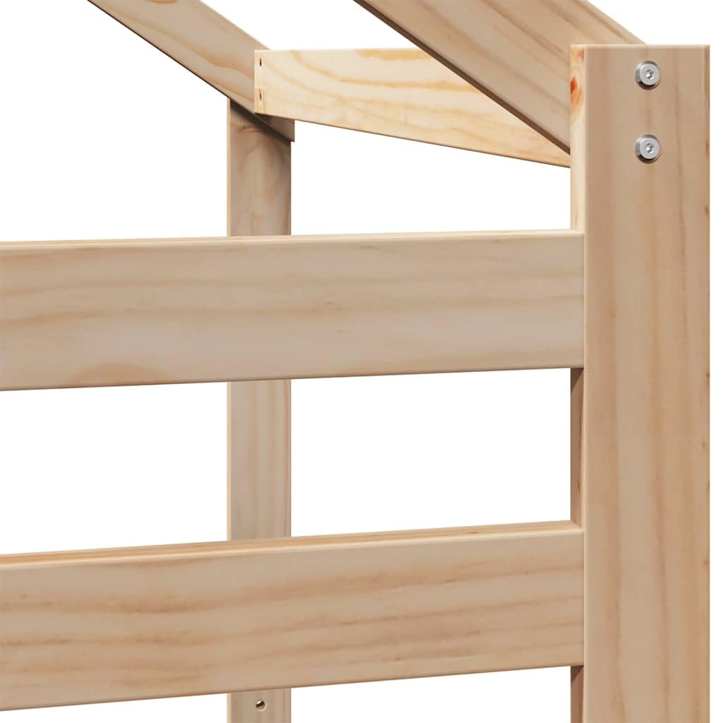 Techo para cuna de madera de pino maciza, 198 x 97 x 113 cm, marco de techo abierto como marco de cama, accesorios para retiro y juego en la habitación de los niños menores de 6 años