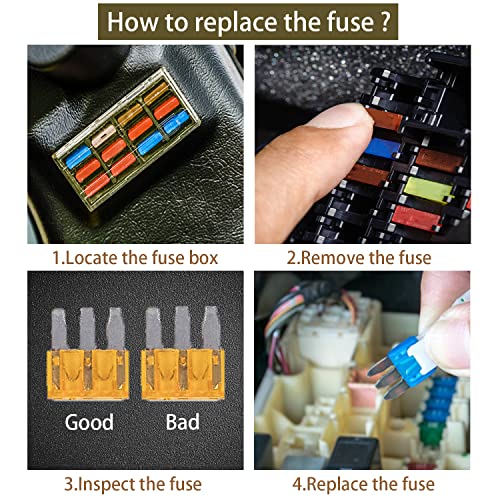 Sinbrlai Amp Micro 3 Fuse 24Pcs 5-15A, 3 Prong Micro Blade Fuse, Applicable To The Maintenance, Replacement Of Car, Automobile Trucks, Automotive Lighting #TOP2