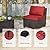 ALAULM 5 Pieces Patio Furniture Set Wicker Patio Conversation Set, Outdoor Sectional Furniture w/Coffee Table & Washable Seat Cushions-Red