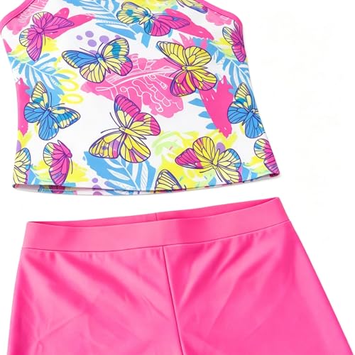Image of Akokvlar Girls Two Piece Bathing Suit Swimsuit Tankini Swimwear with Boyshort