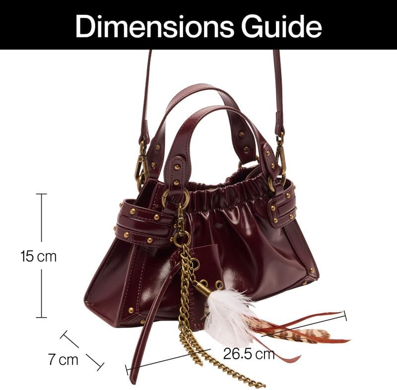 URBAN REVIVO Women's 2025 Winter Retro Charm Decor Top Handle Crossbody Bag - Image 8