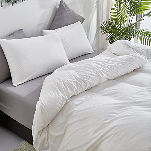 Houseri White Velvet Comforter Set Twin All White Fluffy Bedding Comforters Sets Soft Winter Warm Pure White Flannel Fuzzy Furry Bed Blanket Plush Comforter Quilt Twin Size #TOP3