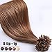 Produktbild Extensions Echthaar Bondings 55cm Haarverlängerung 100% Remy Bondings Echthaar U Tip 1g X 50s - Hellbraun #6