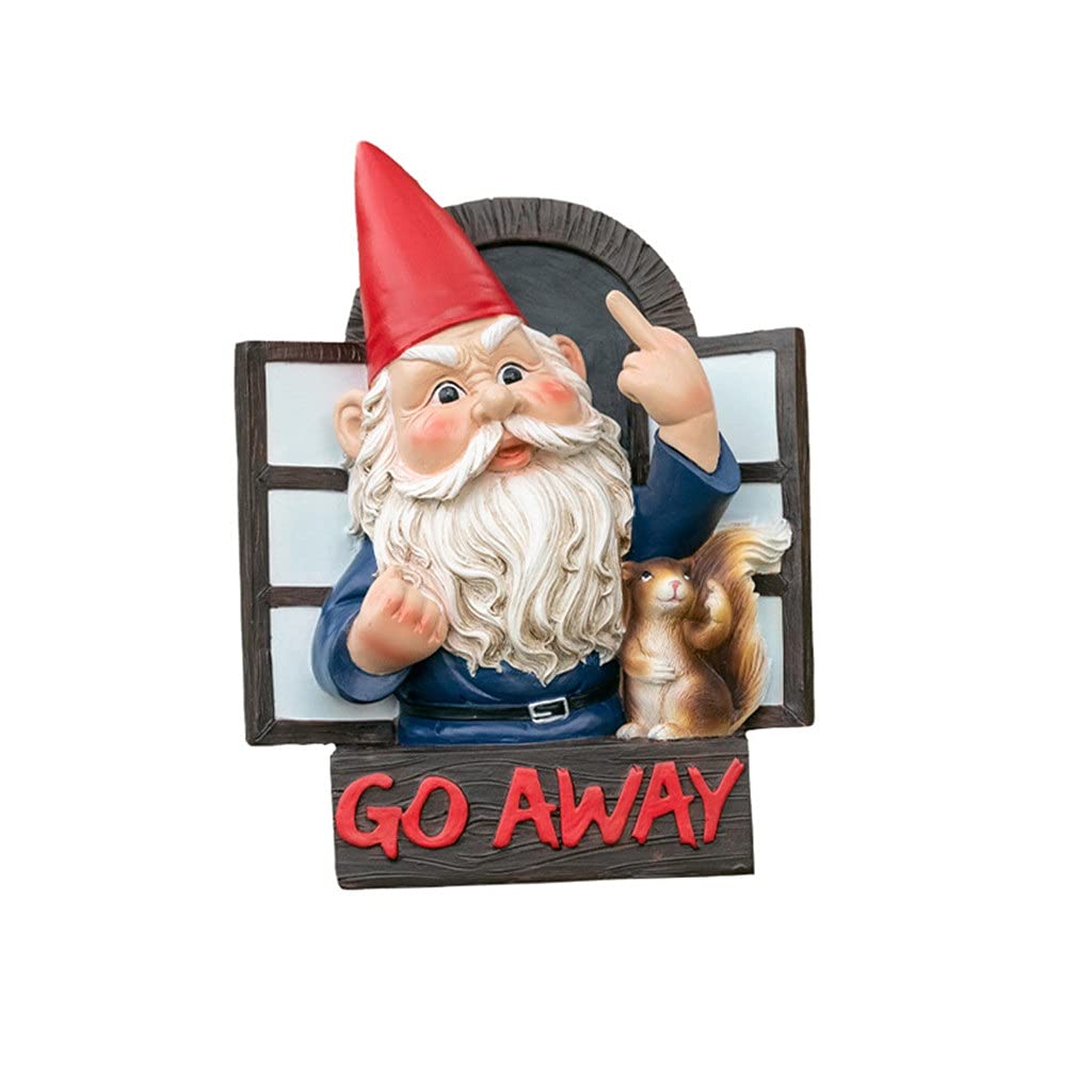 Wall Sculpture Garden GNOME Statue Outdoor Elf out The Window Tree Hugger Resin Craft Naughty Garden GNOME Garden Decoration