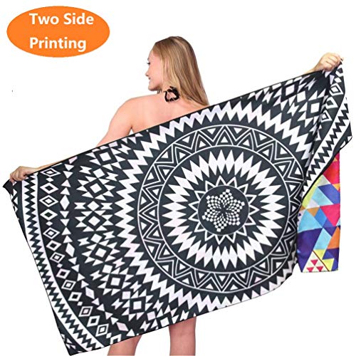 Sand Free Microfiber Beach Towel-Quick Dry Super Absorbent Lightweight Flat Large Towels Blanket