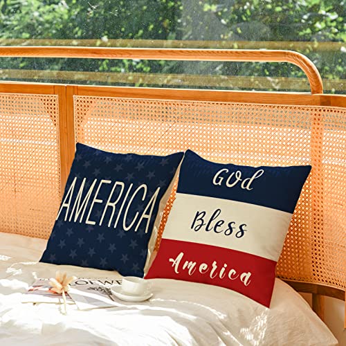 Setof4patrioticthrowpillowcovers18x184thofjulypillowcoversmemorialdayindependencedayamericanflagcushioncoversfourthofjulypillowcoversforhomeoutdoordecorations18inch  Urban Country Home Decor Set of 4 patriotic throw pillow covers 18×18 4th of july pillow covers memorial day independence day american flag cushion covers fourth of july pillow covers for home outdoor decorations 18 inch  urban country home decor