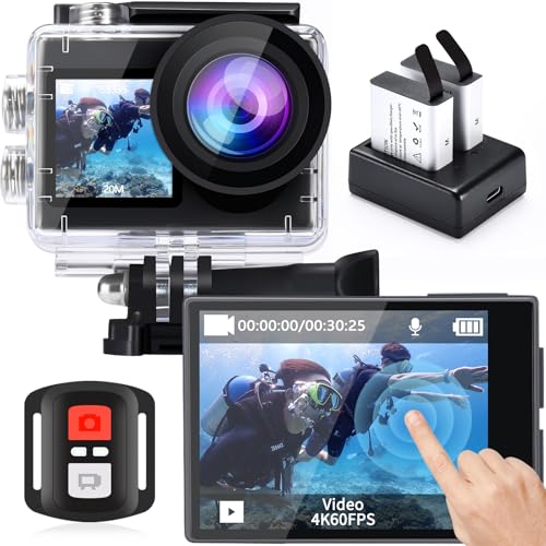 icefox 20MP 4K 5X Zoom 98FT Underwater Action Camera with EIS & WiFi Remote