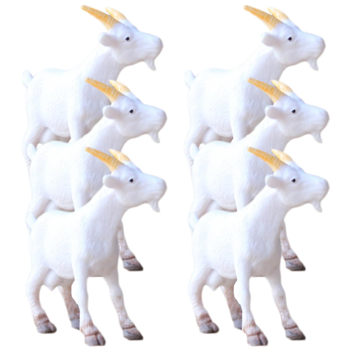 IMIKEYA Miniature Goat Figurines 6pcs Realistic Plastic Toy Goats Animal Models for
