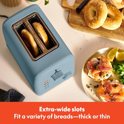 bella 2 Slice Toaster, 6 Setting Shade Control w Reheat, Cancel, Bagel & Defrost Buttons, Removable Crumb Tray, Anti Jam & Auto Shutoff, Auto Centering Guides & Cord Wrap, 900 Watt, Surf - Image 5