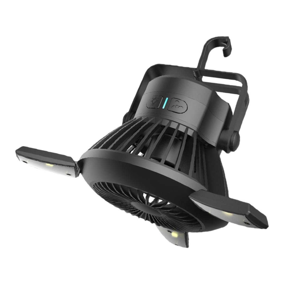 Kisangel Lámpara de Camping Solar Portátil Luz de Ventilador y Carga USB de 4000mah para Fiesta Verano, Adecuado para Montañismo y Pesca al Aire Libre