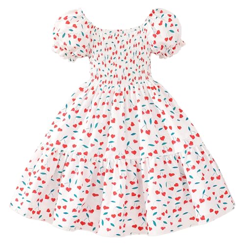 Girls Summer Sundress Casual Short Sleeve Dress for 2-8 Years