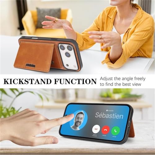 Coque iPhone 17 design portefeuille marron idéale pour voyager