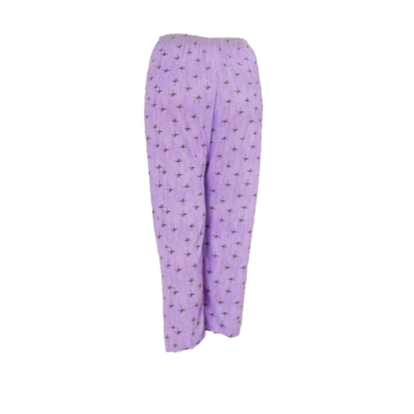 Tt Threadtrade Unisex Lilac- Trouser Women Leaf Flowers Night Wear And Trousers,100% Cotton, Comfort And Aesthetics Design, Soft, Cozy & Gentle On The Skin, Feel Relaxed, Snug Or Loose Fit, (Lilac, Trouser- One Size)