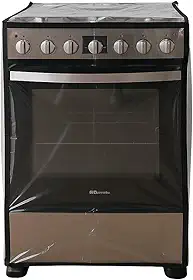 Capa Protetora para Fogão 4 Bocas em Plástico Cristal Transparente Reforçado com Viés Preto – Proteção Contra Poeira, Gordura e Manchas – Ideal para Áreas Gourmet e Varandas – 90x55x65 cm