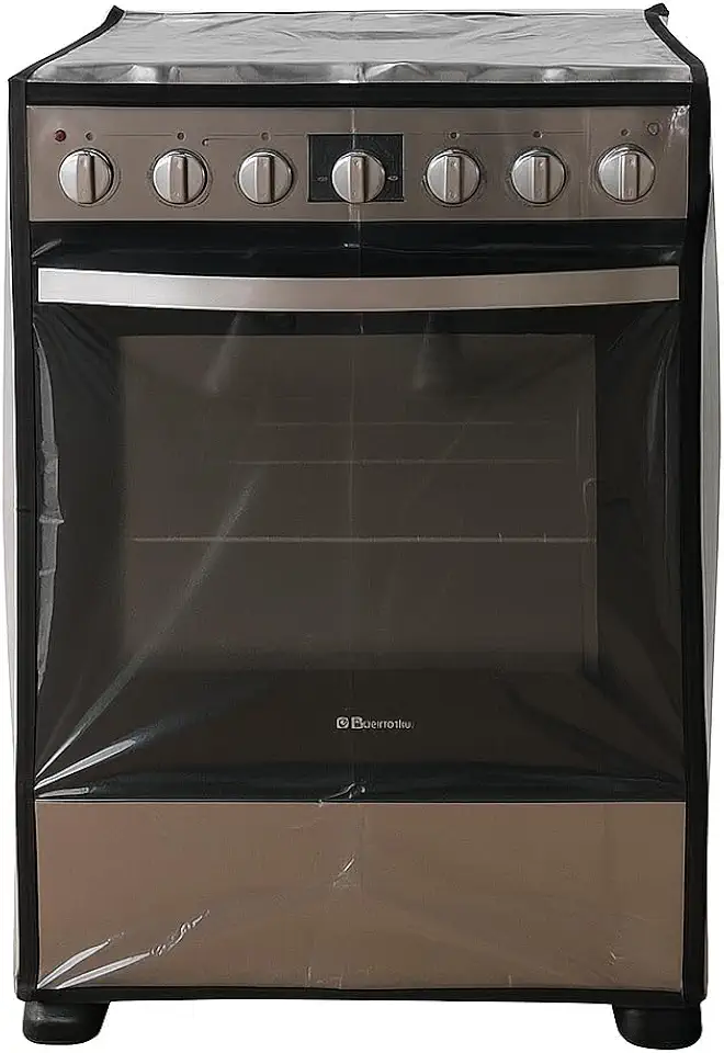 Capa Protetora para Fogão 4 Bocas em Plástico Cristal Transparente Reforçado com Viés Preto – Proteção Contra Poeira, Gordura e Manchas – Ideal para Áreas Gourmet e Varandas – 90x55x65 cm