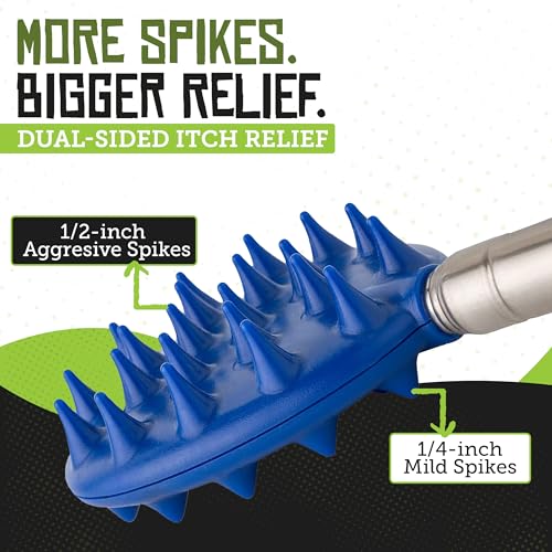 Cactus Scratcher Back Scratcher Extendable Extends 29" Long Double Sided Retractable Scratching Tool for Hand, Neck, Head, and Body - Universal Gift for Family, Pets, and Friends, Big Stick, Blue