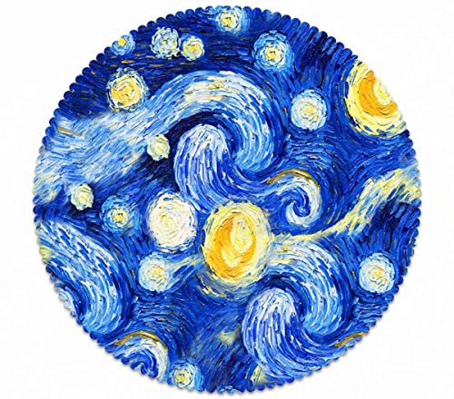 Tablecloth Round 28 Inch Polyester Fabric Tablecloth for Kitchen Table Decor Wedding PartyFamous Painting Van Gogh Star Night