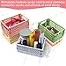 6-Pack Small Pastel Crates, Mini Plastic Baskets for Shelf Storage Organizing, Durable and Space Saving Stacking Folding Storage Baskets for Home Classroom Office Bathroom Storage (5.9