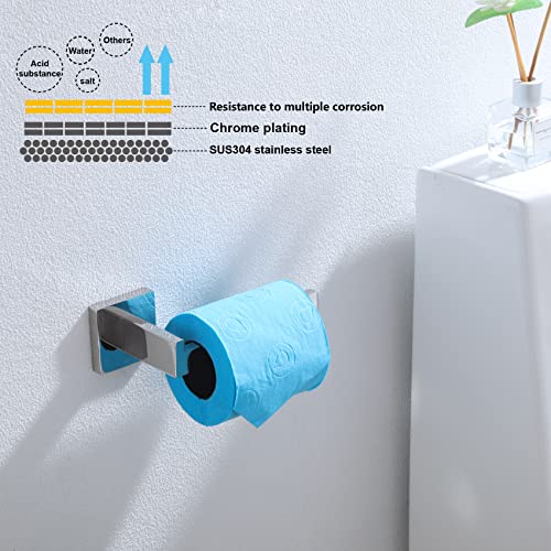 Image of KOKOSIRI Toilet Paper Holder Chrome Toilet Roll Holder for Bathroom Kitchen Washroom T-304 Stainless Steel Wall Mounted, Polished Finish, B2003CH