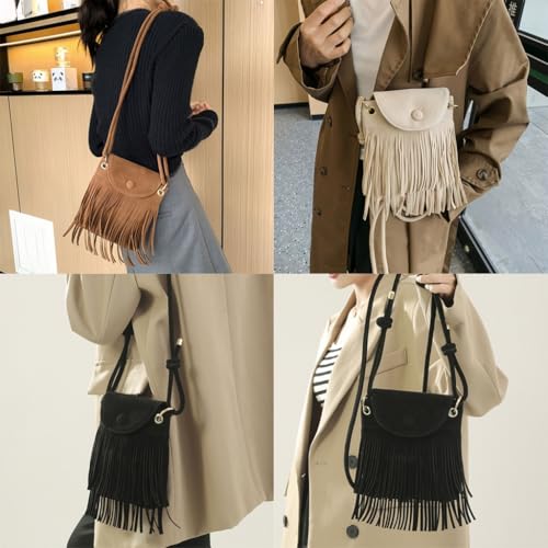 Trendy Leather Shoulder Bag With Tassels For Women Crossbody Satchel Fashionable Autumn And Winter3