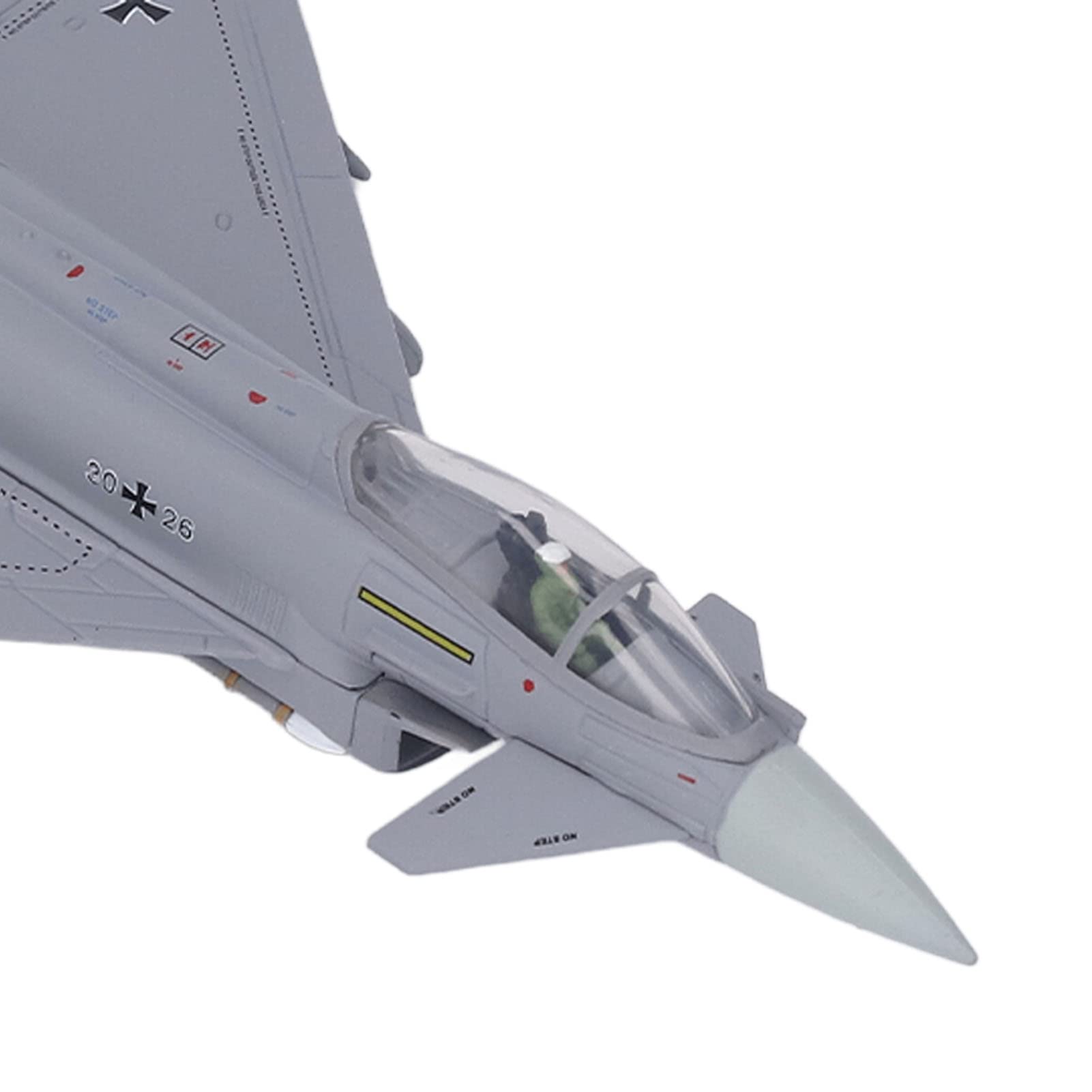Modello di Aereo, Aereo da Caccia Eurofighter Typhoon EF2000 in Scala 1:100, Modello di in Lega con Espositore per la Decorazione della Tavola dell'ufficio Domestico da Collezione