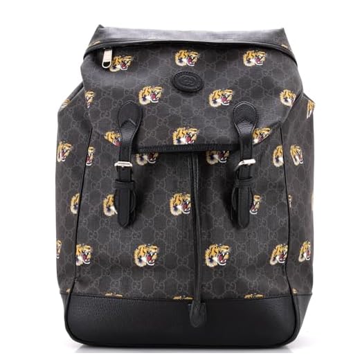 Gucci Drawstring Flap Backpack in Black