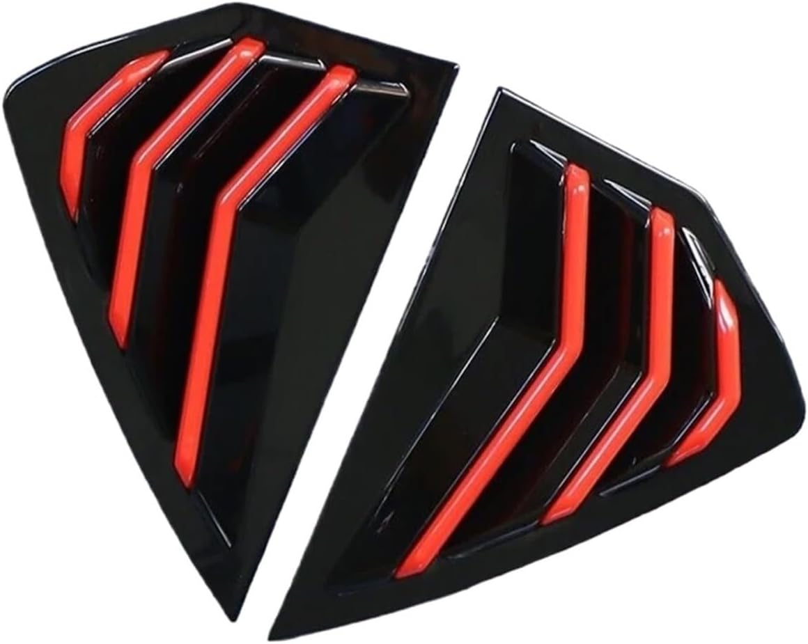 for Mazda 3 Axela Hatchback 2019-2022 Car Rear Louver Window Side Shutter Cover Trim Sticker Vent Scoop ABS Carbon Fiber Black(Carbon)