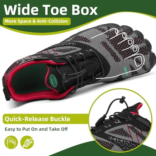 Image of SAGUARO Womens Mens Barefoot Shoes Minimalist Trail Runner Wide Toe Box Zero Drop Outdoor Cross Training Shoe