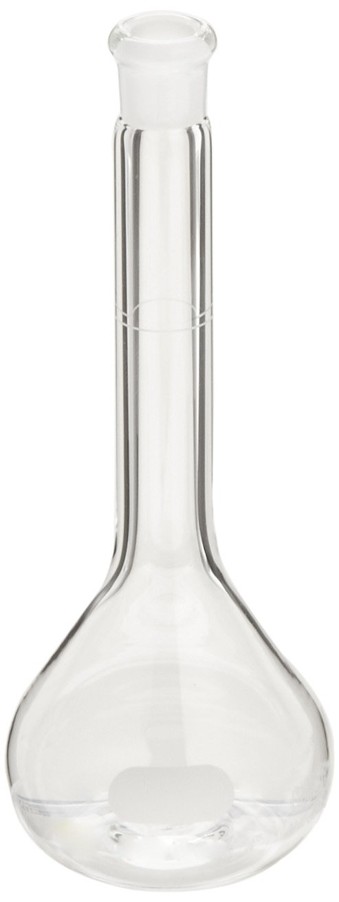 Corning Pyrex Cristal de borosilicato soporte de parte inferior volumétrico frasco, precisión clase A, 151mm H, 25 ml Capacity, 1