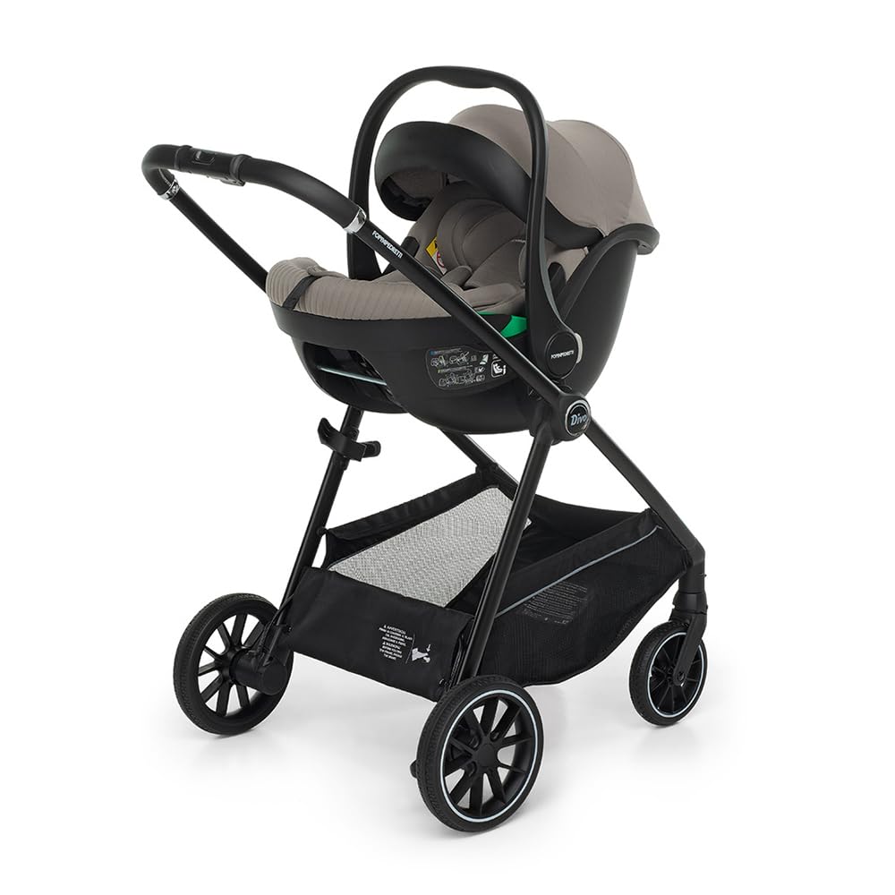 Foppapedretti Trio Divo I-Size, System Modułowy dla Dzieci, Gondola Wózek i Fotelik Samochodowy I-Size, Składany, Zgodny z ECE R129, Lekki
