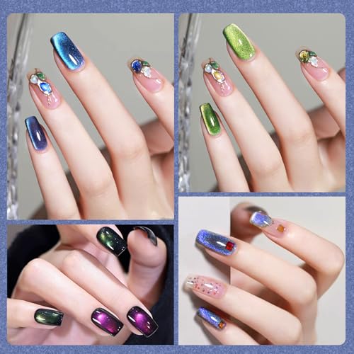 Esmalte en gel CANNI Cat Eye azul 9ml miniatura 4