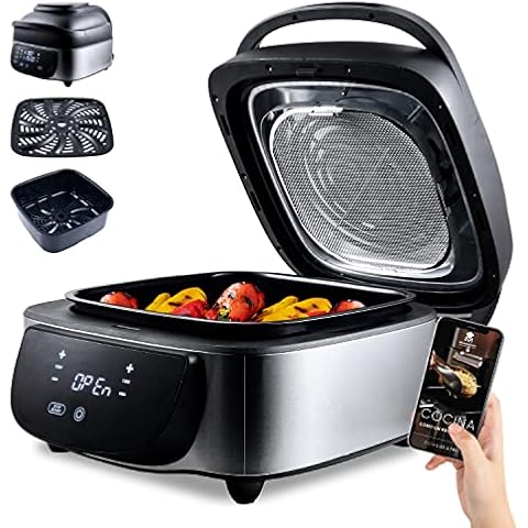 MasterPRO Digital Smokeless Grill | Plancha de Cocina | Robot de Cocina y Grill Eléctrico Sin Humo de 1800W Cover