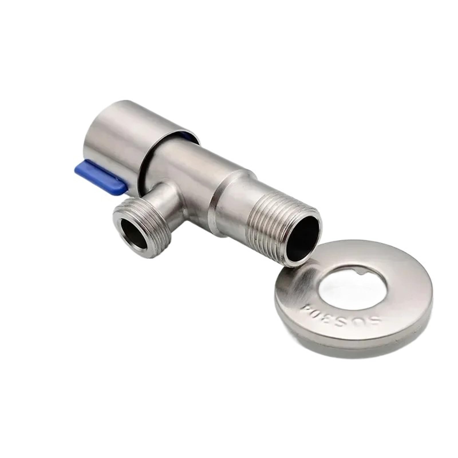 Robinet d'angle de remplissage de toilettes en acier inoxydable bleu sanitaire
