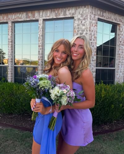 Strapless Satin Homecoming Dresses for Teens Cut Out Mini Backless Tight Cocktail Party Dress4