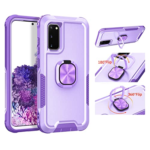 Asuwish for Samsung Galaxy S20 5G Case with Magnetic Ring Holder Stand Heavy Duty Full Body Hybrid Silicone Shockproof Cover Accessories Gaxaly S 20 5G UW 6.2 inch (Without Screen Protector) （Purple）